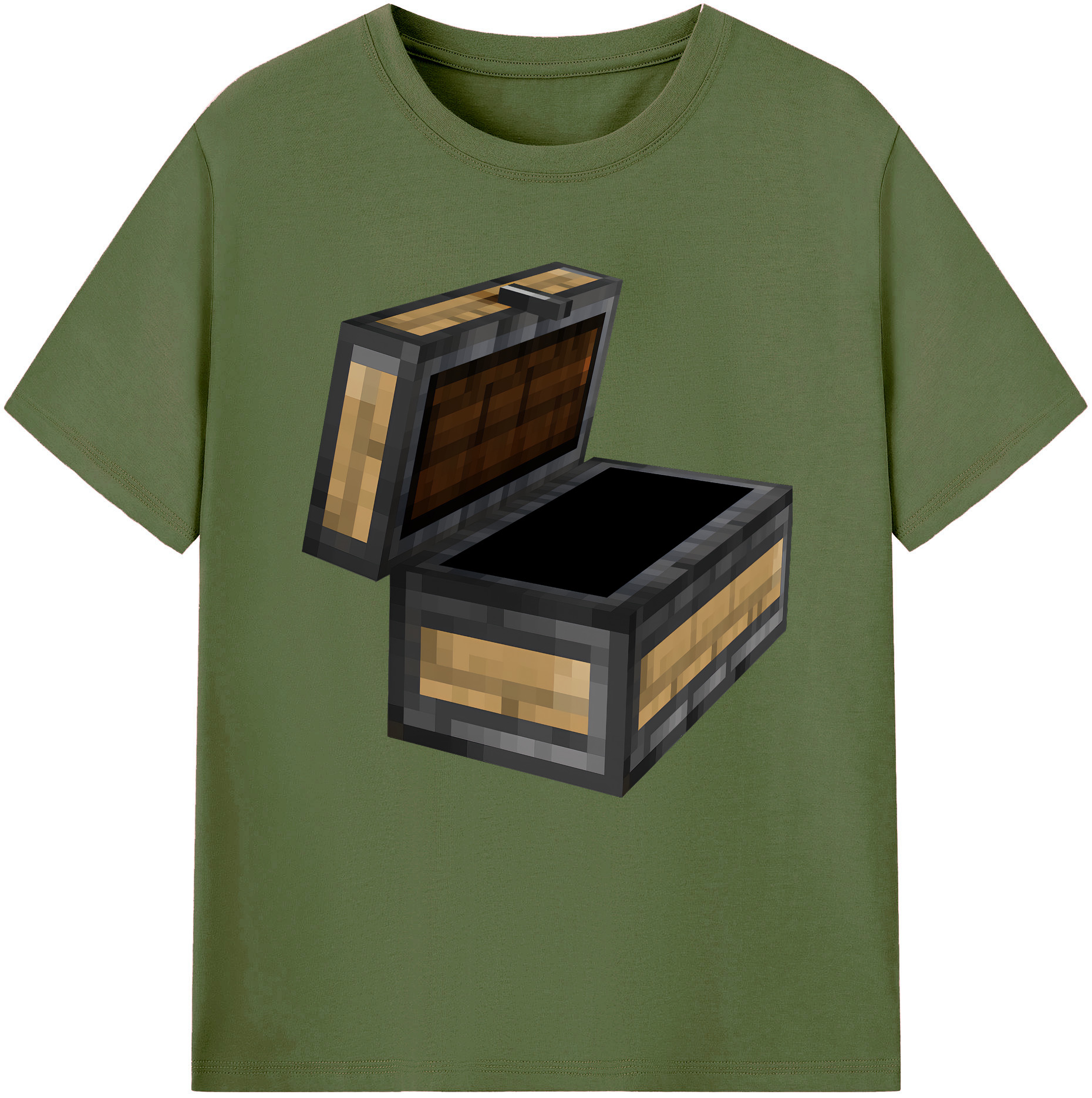 （画像用） マインクラフト ブロックの世界 Minecraft MC Block world 綿100％半袖Tシャツ（フロントプリント）